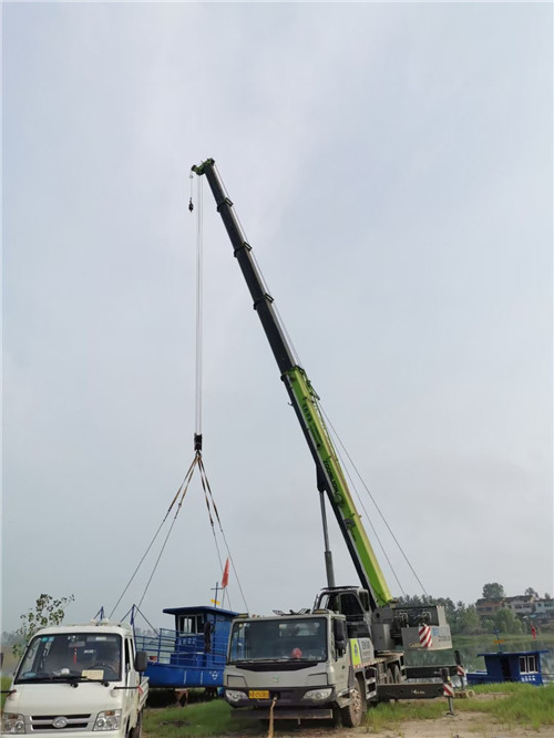 蒙山县桥梁建设吊装案例